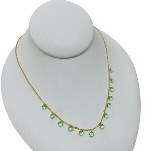 isabella M light green dainty chain necklace